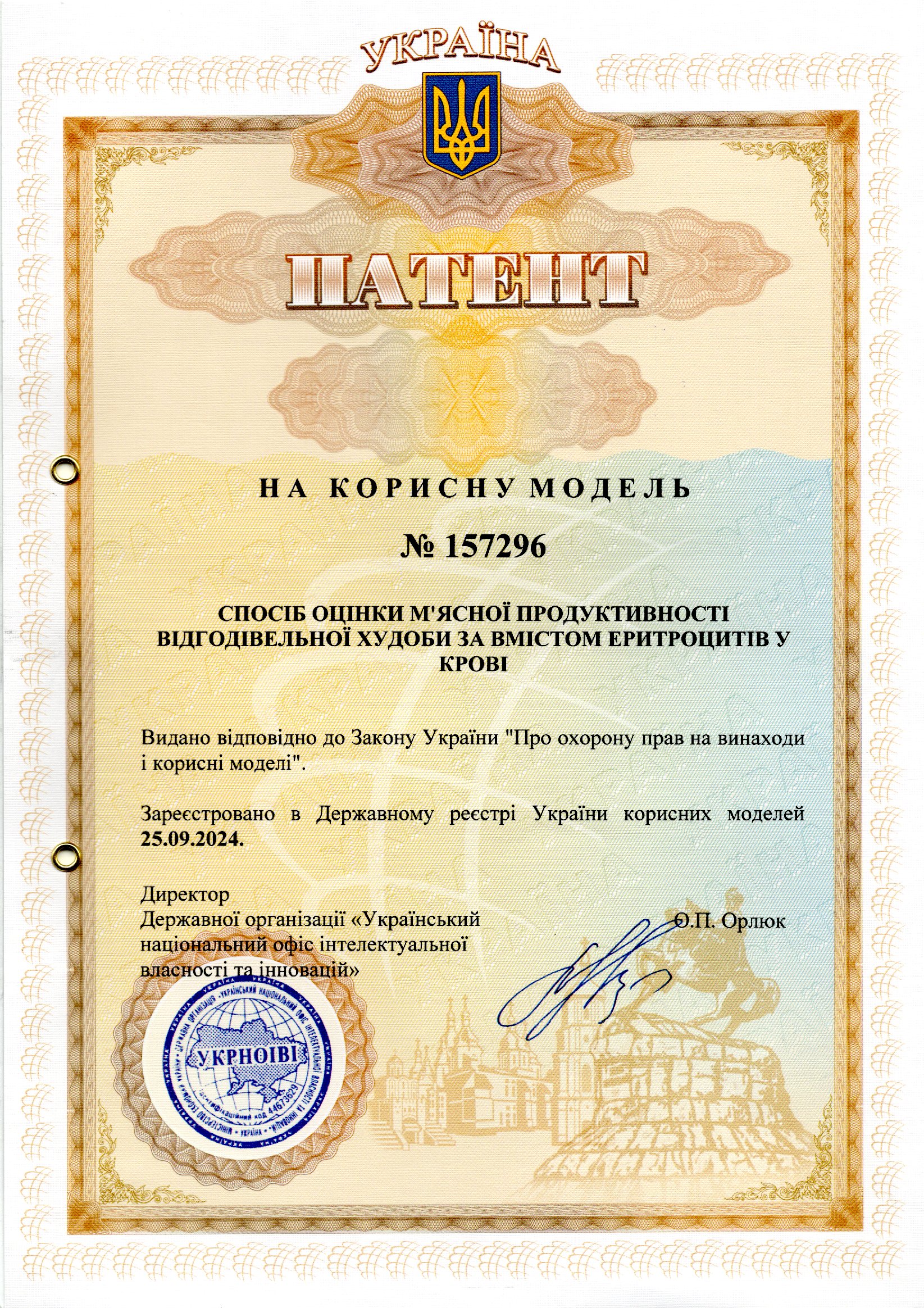 СПОСІБ ОЦІНКИ М'ЯСНОЇ ПРОДУКТИВНОСТІ ВІДГОДІВЕЛЬНОЇ ХУДОБИ ЗА ВМІСТОМ ЕРИТРОЦИТІВ У КРОВІ